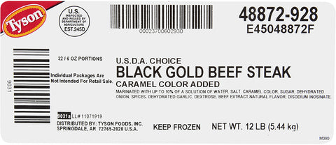 Tyson® BEEF STEAK BLACK GOLD® USDA CHOICE 6 OZ 10488720928