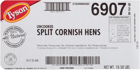 Cornish Hen Halves Wog 6907-0928