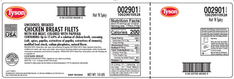 Chicken Breast Fillet Breaded Hot 'n Spicy 4 Oz 2901-0928