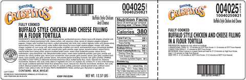 State Fair Fully Cooked Buffalo Chicken Crispitos, 2.75 ounce -- 72 per case