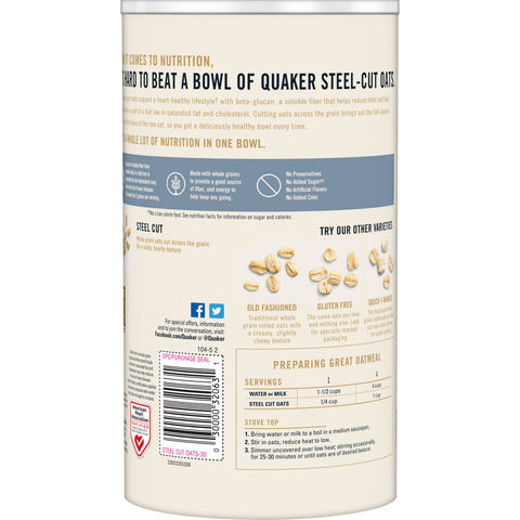 Quaker® CEREAL OATMEAL STEEL CUT REGULAR