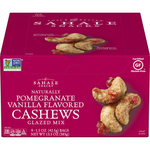 Sahale Snacks Naturally Pomegranate Vanilla Flavored Cashews Glazed Mix, 1.5 Ounce -- 108 per case.