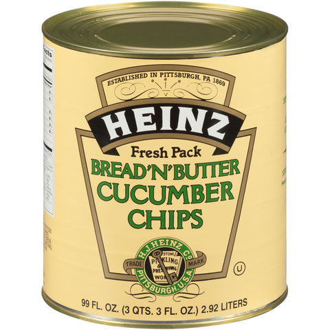 Heinz Bread and Butter Cucumber Chips Number 10 Can, 99 fluid ounce -- 6 per case