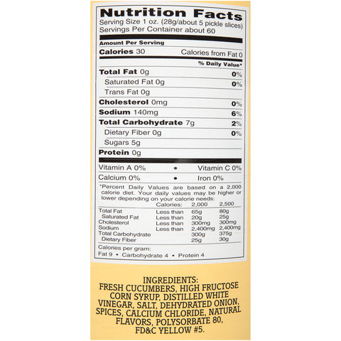 Heinz Bread and Butter Cucumber Chips Number 10 Can, 99 fluid ounce -- 6 per case