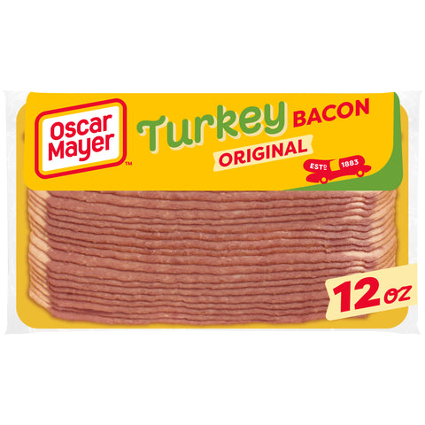 Kraft Oscar Mayer Louis Rich Sliced Turkey Bacon, 12 Ounce -- 16 per case.