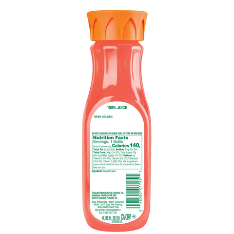 Tropicana Pure Premium JUICE GRAPEFRUIT RUBY SINGLE SERVE PLASTIC BOTTLE REFRIGERATED