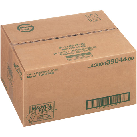 Maxwell House Decaffeinated Super High Yield Coffee - 1.25 oz. fractional pack, 128 packs per case