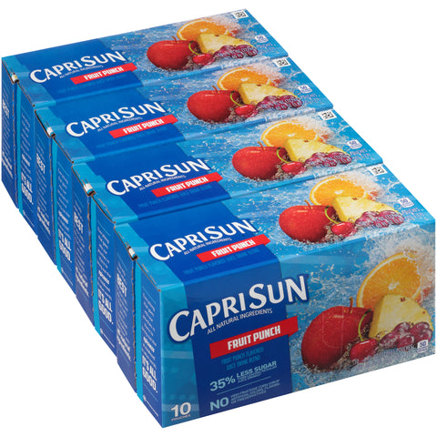 Kraft Capri Sun Fruit Punch Flavored Juice Drink Blend, 6 Ounce - 10 per pack -- 4 packs per case.