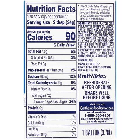 Kraft Honey Dijon Sweet Dressing and Dip, 128 Ounce -- 4 per case.