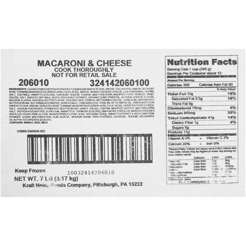 Quality Chef® MACARONI & CHEESE BAG 78004288