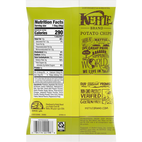 Kettle Foods CHIP POTATO KETTLE PEPPERONCINI
