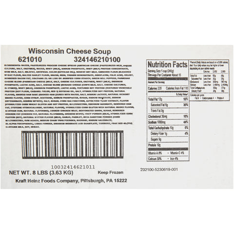 Chef Francisco Wisconsin Cheese Soup - 8 lb. pouch, 6 per case