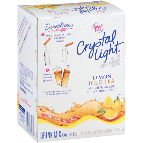 Krafts Crystal Light On The Go Iced Tea Drink 20 Ounce, 30 per pack -- 4 packs per case.