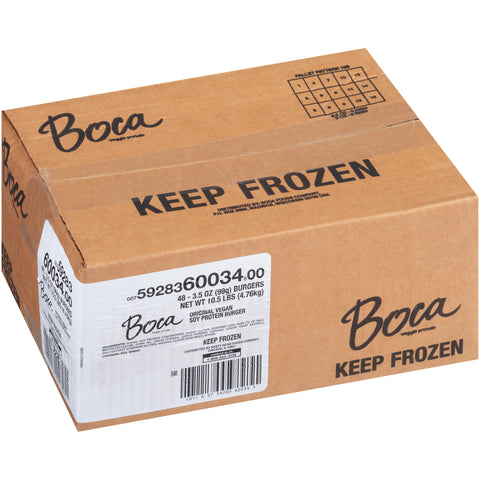 Kraft Frozen Boca Original Vegetable Burger, 3.5 Ounce -- 48 per case.