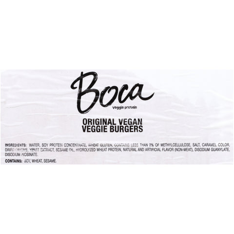 Boca VEGGIE BURGER VEGAN ORIGINAL