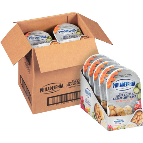 Snack Bagel Chips Cream Cheese Dip Garden Vegetable