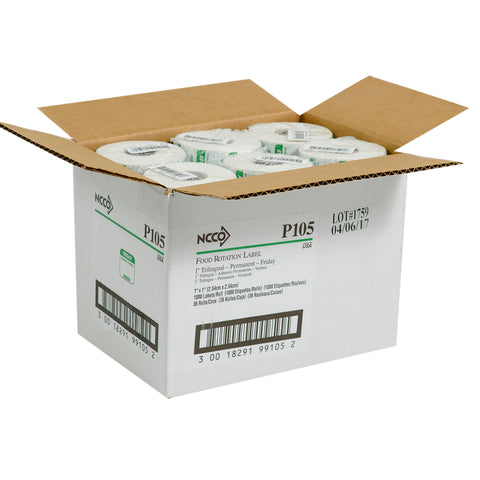 National Checking Company Dateit Green Trilingual Permanent Label - Friday, 1 x 1 inch -- 1000 per case.