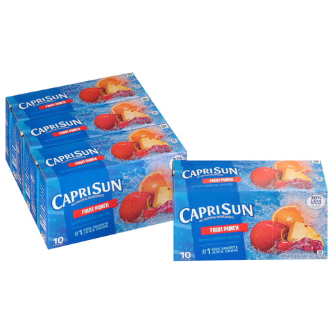 Kraft Capri Sun Fruit Punch Flavored Juice Drink Blend, 6 Ounce - 10 per pack -- 4 packs per case.