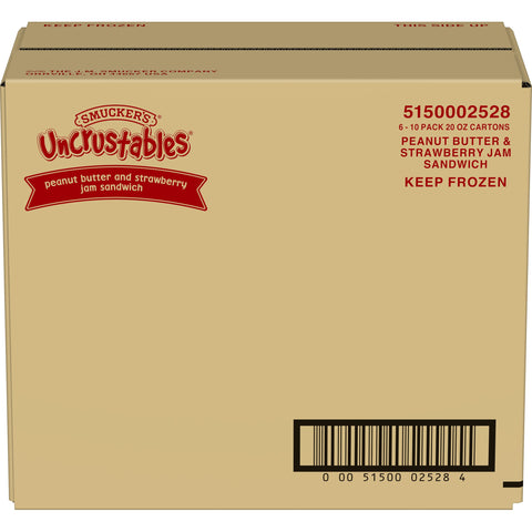 Smuckers Uncrustables Peanut Butter and Strawberry Jam Sandwich, 2 Ounce -- 60 per case.