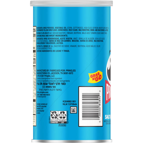 Pringles Grab and Go Salt and Vinegar Crisps, 2.5 Ounce -- 12 per case.