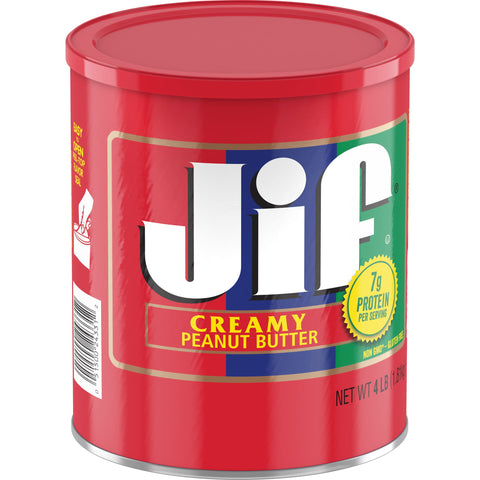 Jif Creamy Peanut Butter, 4 Pound -- 6 per case.