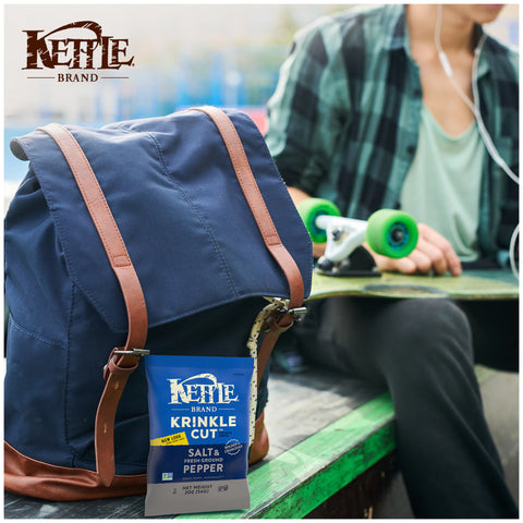 Kettle Krinkle Cut Salt and Fresh Ground Pepper Potato Chips - 2 oz. bag, 24 per case
