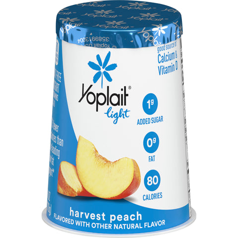 Yoplait Light Harvest Peach Yogurt, 6 Ounce -- 12 per case.