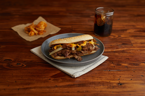 Original Philly Marinated Beef Sandwich Slice, 5 Ounce -- 32 per case.