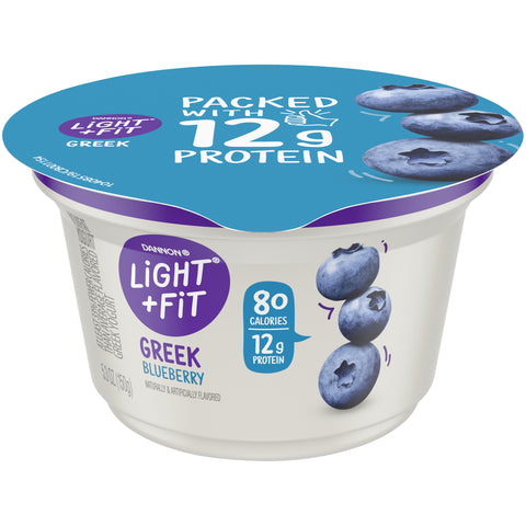 Light and Fit Blueberry Greek Nonfat Yogurt, 5.3 Ounce -- 12 per case.