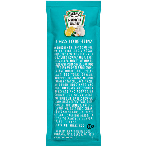Heinz Single Serve Ranch Dressing, 12 Gram -- 200 per case