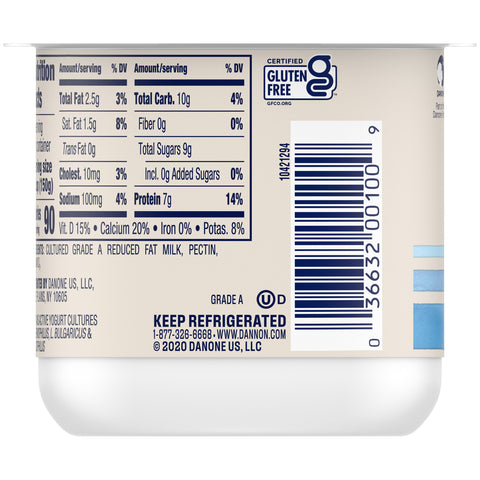 Dannon All Natural Original Plain Lowfat Yogurt, 6 Ounce -- 12 per case.