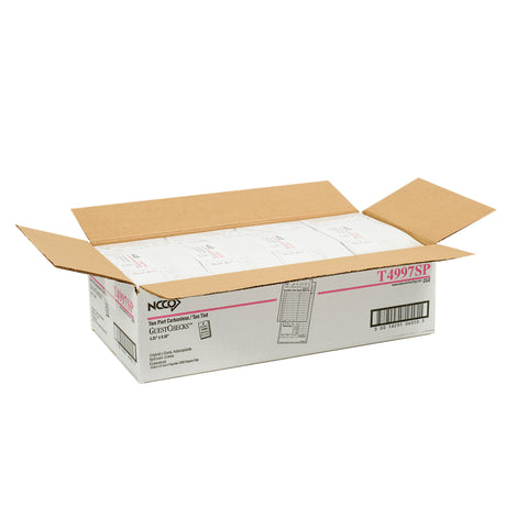 National Checking Company Carbonless Guest Check Board - 2 Part Tan, 15 Line, 4.20 x 8.5 inch -- 2000 per case.