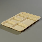 Carlisle TRAY SERVING RIGHT-HAND 6-COMPARTMENT TAN 14X10