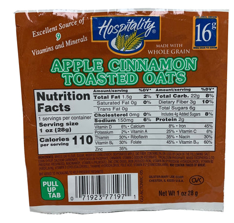 Hospitality CEREAL BOWL APPLE CINNAMON TOASTED OATS