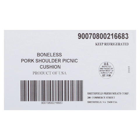 Pork Shoulder Picnic Cushion Boneless Raw F2f 405b