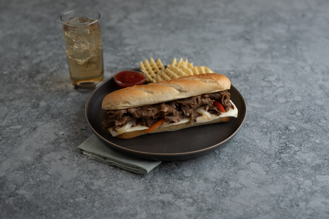 Beef Philly Flat Seasoned Fz Random Sliced Solution Added