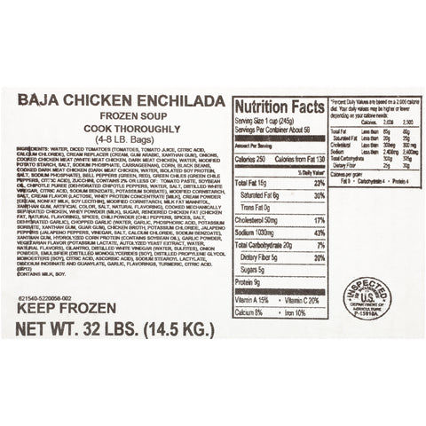 Chef Francisco® SOUP BAJA CHICKEN ENCHILADA BAG 621540/78001387