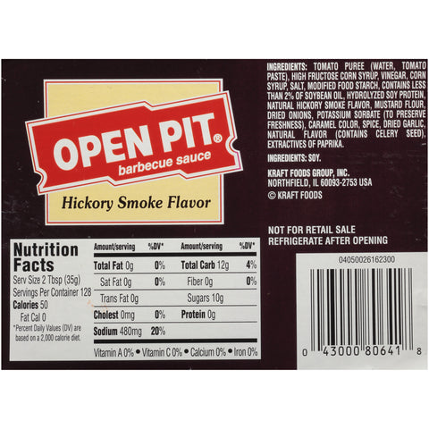 Open Pit Hickory Barbecue Sauce Jug, 1 Gallon -- 4 per Case