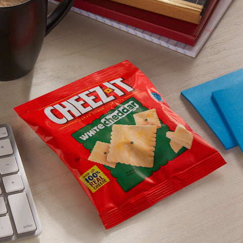 Cheez-It White Cheddar Baked Snack Crackers - 2 oz. bag, 60 per case