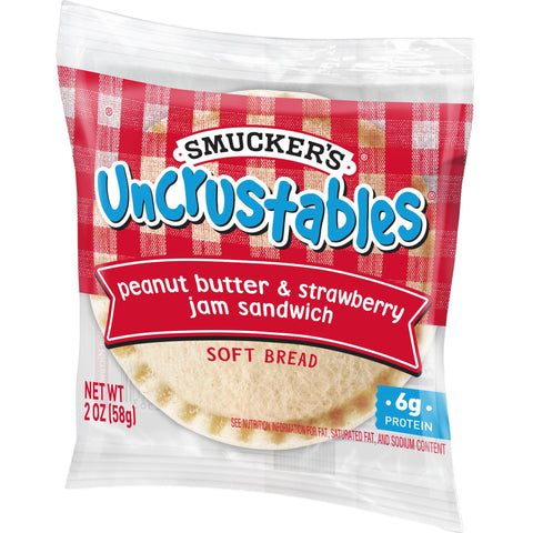 Smuckers Uncrustables Peanut Butter and Strawberry Jam Sandwich, 2 Ounce -- 60 per case.