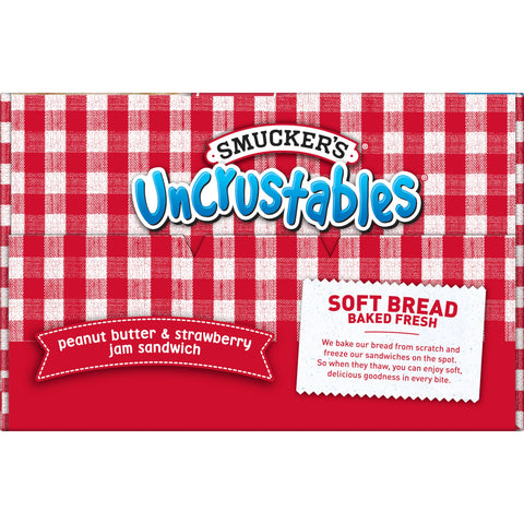 Smuckers Uncrustables Peanut Butter and Strawberry Jam Sandwich, 2 Ounce -- 60 per case.