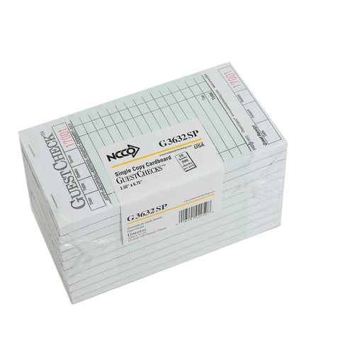 Guest Check Medium Single Copy Cardboard Green 3.5x6.75