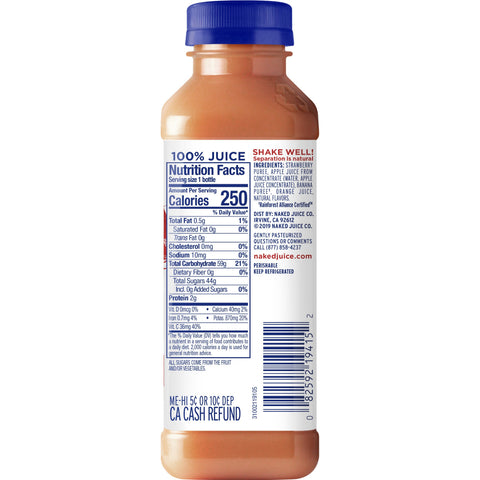 Naked Juice DRINK STRAWBERRY BANANA PLASTIC BOTTLE REFRIGERATED