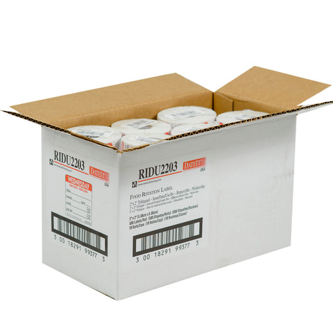 Label Trilingual Item/date/use By Removable Red Wednesday 2x2