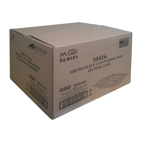 Anchor Packaging MicroRaves Wave Polypropylene Black Rectangular Entree Container, 16 Ounce Capacity -- 252 per case