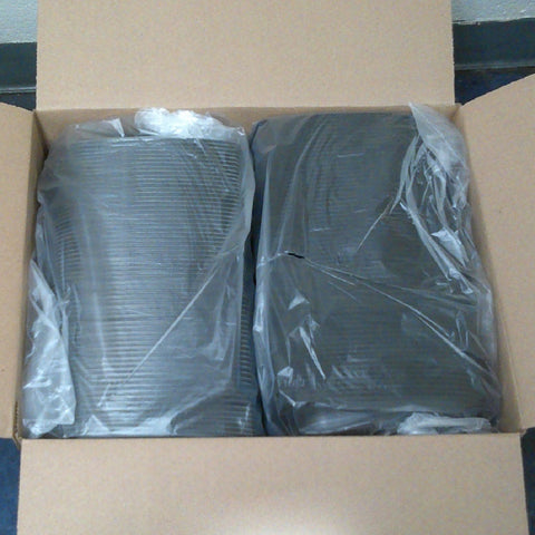 Anchor Packaging MicroRaves Wave Polypropylene Black Rectangular Entree Container, 16 Ounce Capacity -- 252 per case