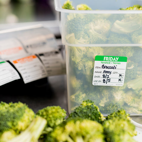 DateIt™ LABEL TRILINGUAL ITEM/DATE/USE BY REMOVABLE GREEN FRIDAY 2X2