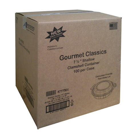 Container Polygonal Pet Hinged Shallow Black 7.5