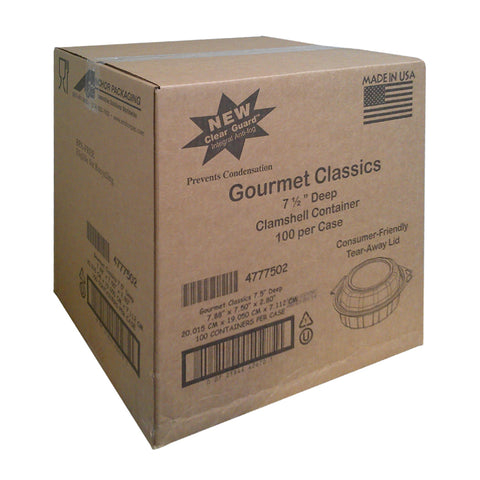 Container Plastic Hinged Black Clear Dome Gc75od 7.5