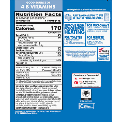 Pop Tarts Whole Grain Frosted Brown Sugar Cinnamon Toaster Pastry, 1.69 Ounce -- 120 per case